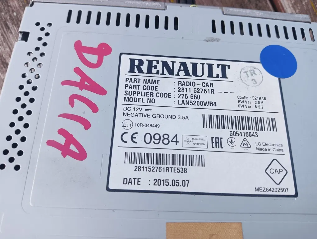 Dacia LG LAN5200WR4 281152761RTE538